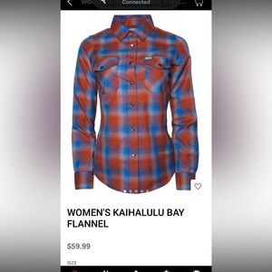 Blue and orange Plaid Flannel Shirt